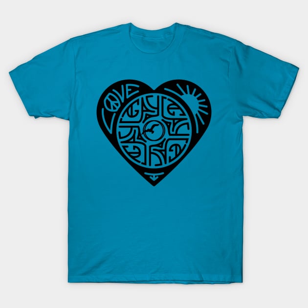 GAYLA Heart Dark T-Shirt by GAYLA at Ferry Beach